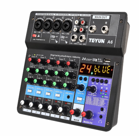 Professional 6-channel Mixer Live Sound Card All-in-one Multi-function Mobile Phone Computer Effect Device Professional 6-channel Mixer Live Sound Card All-in-one Multi-function Mobile Phone Computer Effect Device