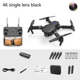 Dual-Lens Folding Drone Fixed-Height Four-Axis Aerial Photography Aircraft Remote Control Aircraf (Option: Black-4k-1 battery)