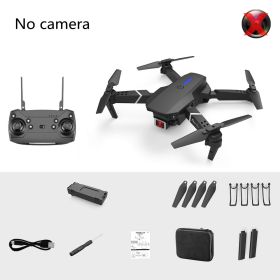 Dual-Lens Folding Drone Fixed-Height Four-Axis Aerial Photography Aircraft Remote Control Aircraf (Option: Black-No pixels-1 battery)