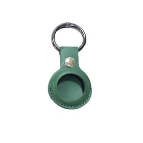 Compatible with Apple, Tracker Protective Cover Locator Anti-Lost Bag Close-Fitting Airtag Leather Case Keychain Manufacturer (Color: Green)